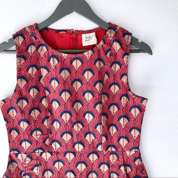 Mata Traders • Retro Red Twill Wiggle Dress NWT - Picture 3 of 6